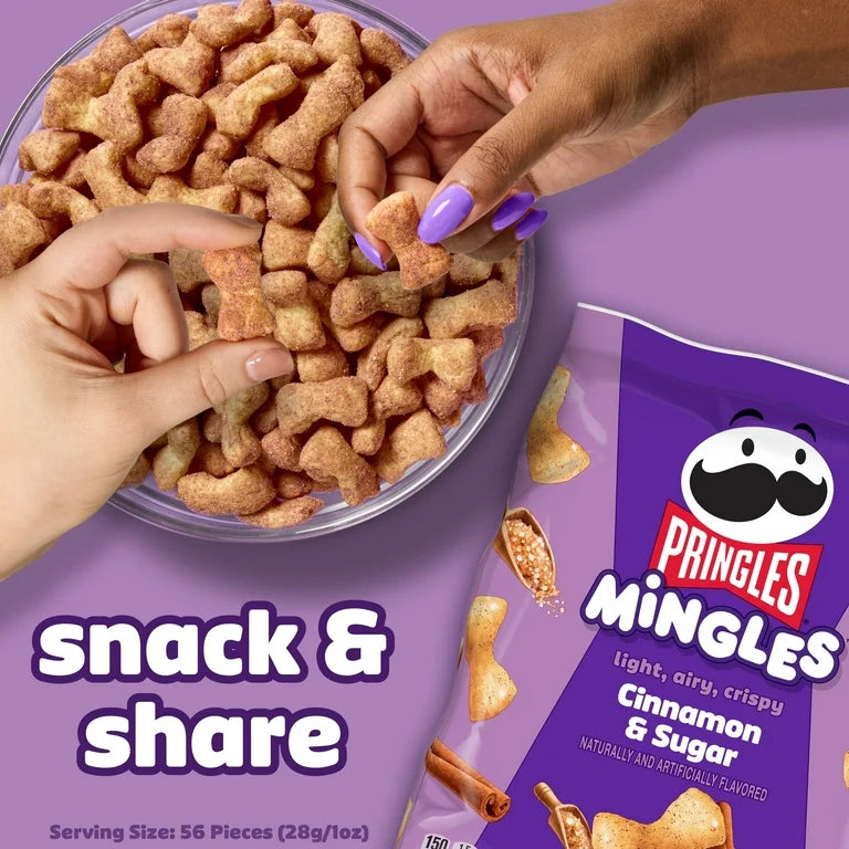 Pringles Mingles Cinnamon and Sugar Puffed Snacks, Sweet Snacks, 5.5 oz