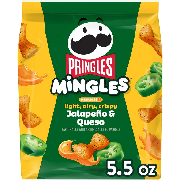Pringles Mingles Jalapeno and Queso Puffed Snacks, Sweet Snacks, 5.5 oz