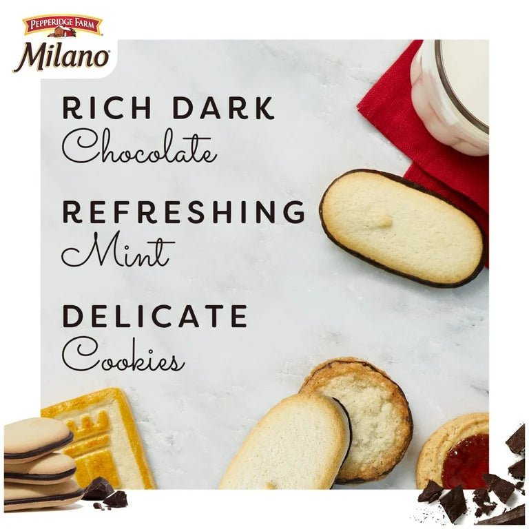 Pepperidge Farm Milano Mint Chocolate Cookies, 7 oz Bag