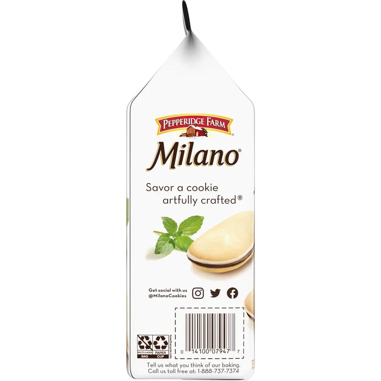 Pepperidge Farm Milano Mint Chocolate Cookies, 7 oz Bag