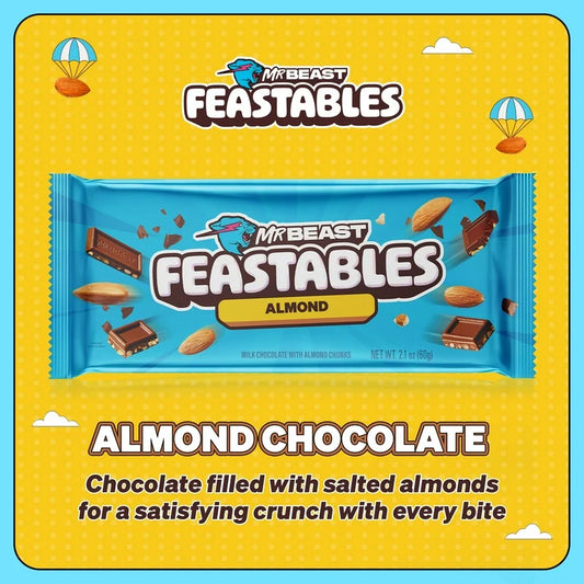 Feastables MrBeast Almond Chocolate Bar, 2.1 oz (60g), 1 Count