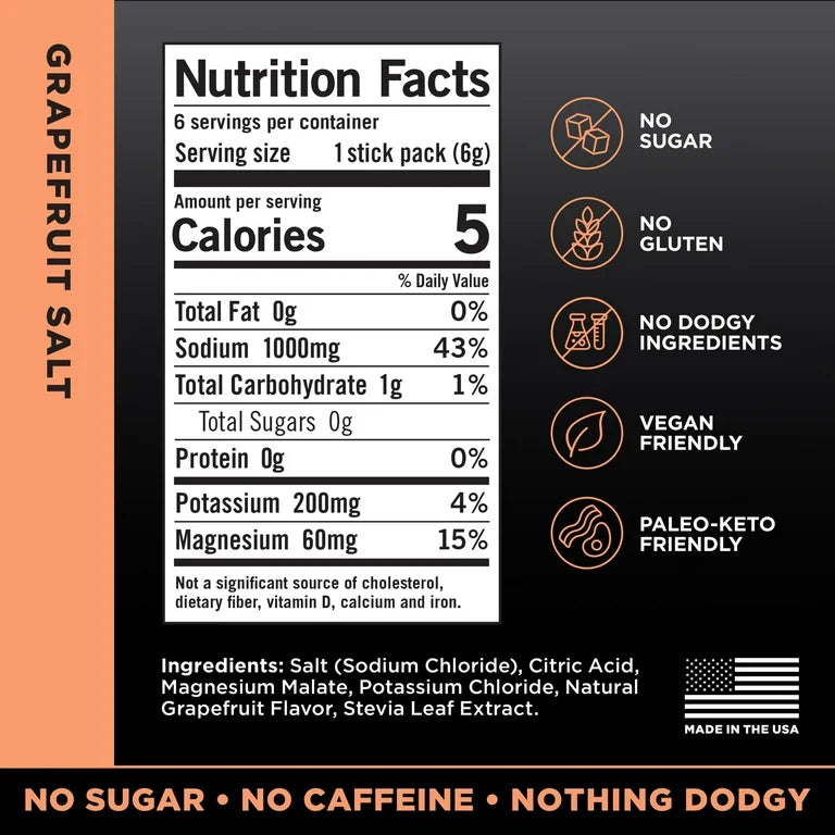 LMNT Zero Sugar Electrolyte Drink Mix - Grapefruit - 6ct