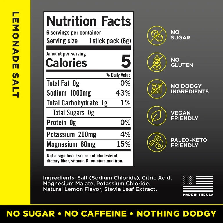 LMNT Zero Sugar Electrolyte Drink Mix - Lemonade - 6ct