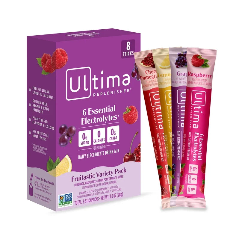 Ultima Replenisher, Electrolyte Drink Mix Packets Fruitastic Variety Pack, 8 Count