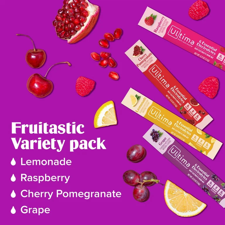 Ultima Replenisher, Electrolyte Drink Mix Packets Fruitastic Variety Pack, 8 Count