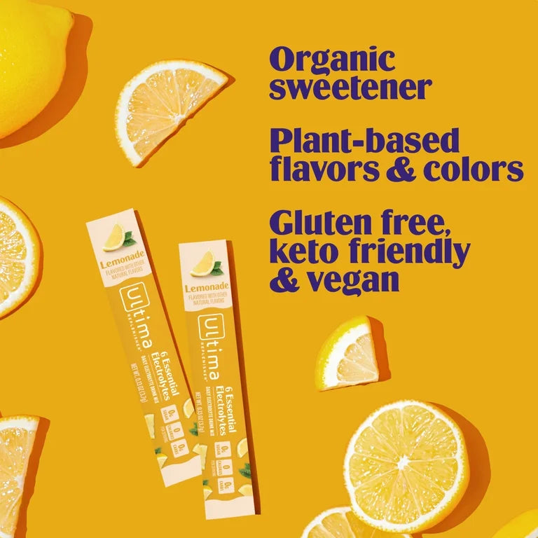 Ultima Replenisher, Electrolyte Drink Mix Packets Lemonade Pack, 8 Count