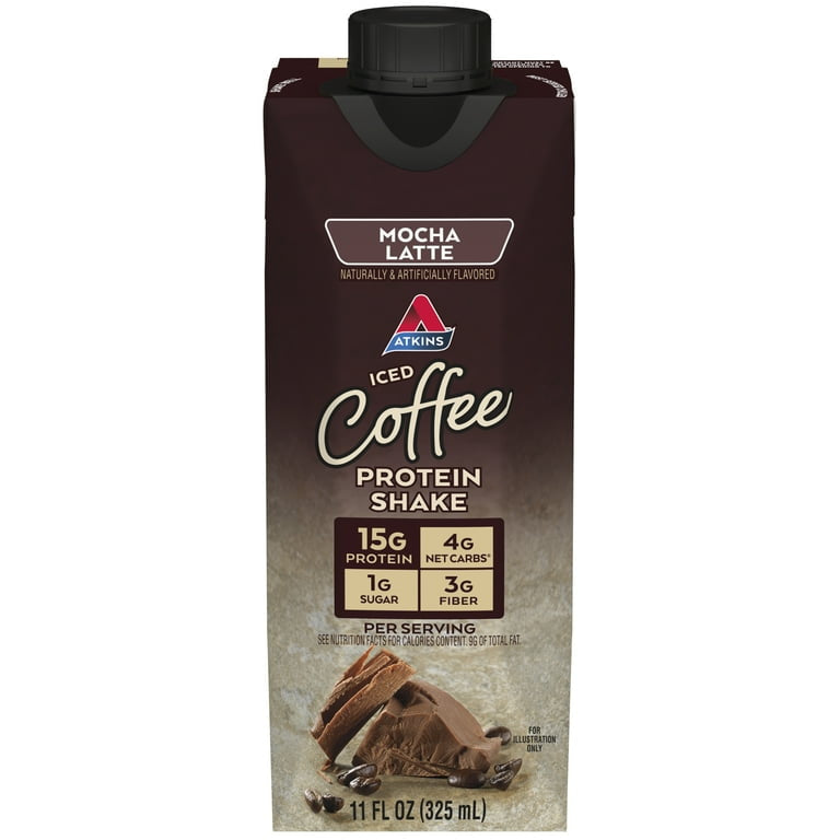 Atkins Protein Shake, Mocha Latte, Keto Friendly, Gluten Free, 4 Ct