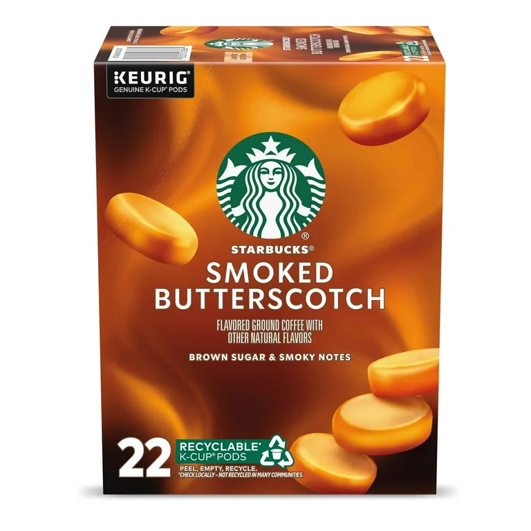Starbucks Smoked Butterscotch, Medium Roast Coffee, Keurig K-Cup Coffee Pods, 22 Count