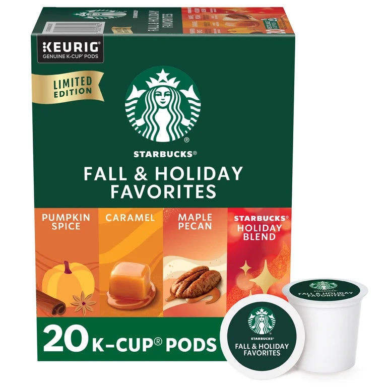 Starbucks Fall & Holiday Favorites Keurig Coffee Pods, Limited Edition 20 K-Cup Coffee Pods