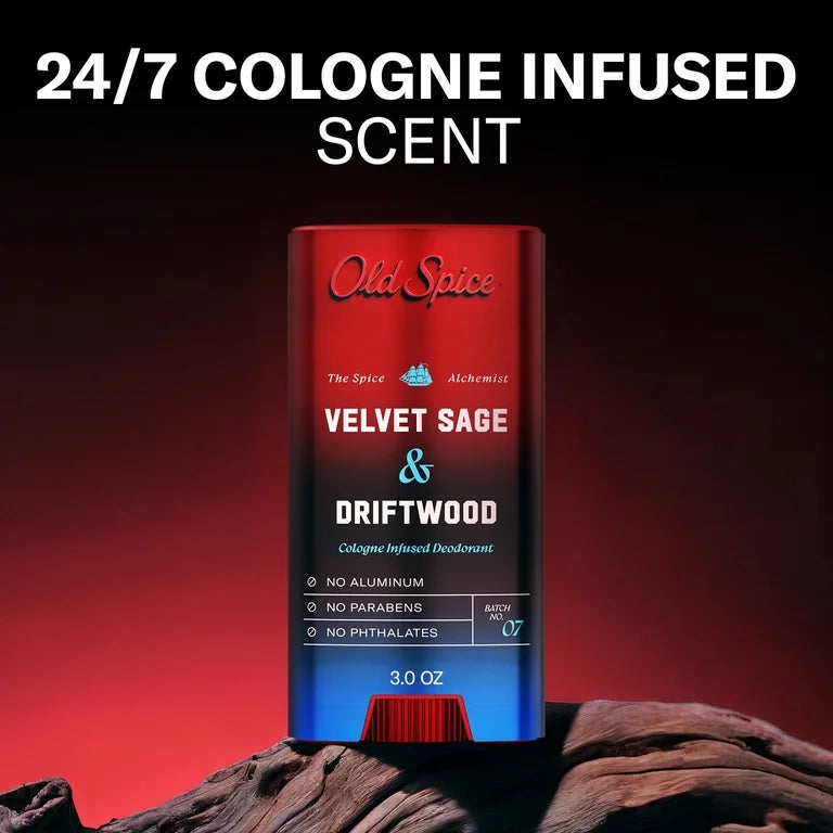 Old Spice Men's Deodorant Spice Alchemist Collection Velvet & Driftwood, 3 oz.