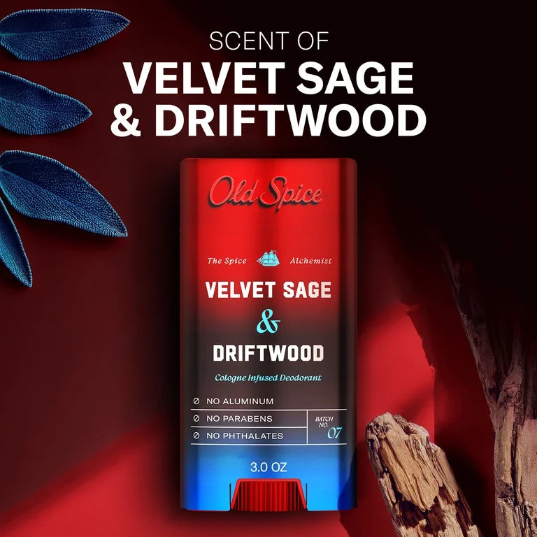Old Spice Men's Deodorant Spice Alchemist Collection Velvet & Driftwood, 3 oz.