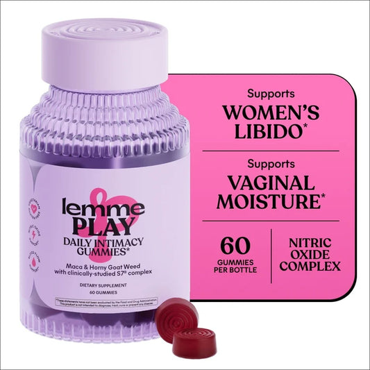 Lemme Play Daily Intimacy Gummies for Women, Cherry Flavored, 60 Count