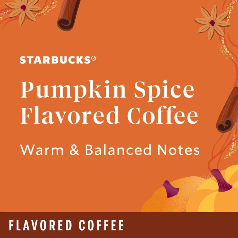 Starbucks Pumpkin Spice, Hot or Iced Coffee, Flavored K-Cup Coffee Pods, 22 Count