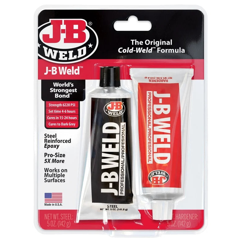 J-B Weld Professional Size Steel Reinforced Epoxy Dark Grey - Hardener and Steel pack - 10 oz