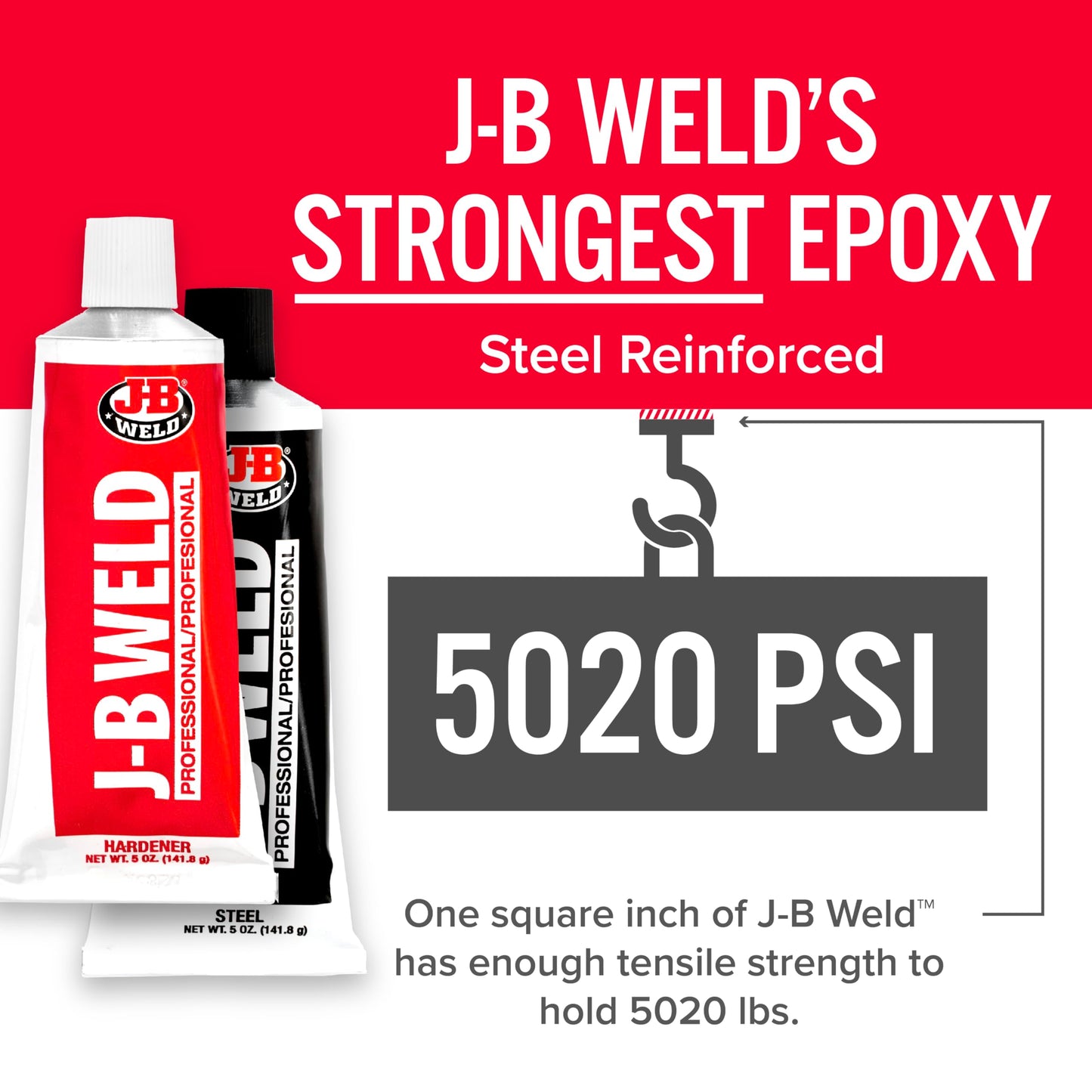 J-B Weld Professional Size Steel Reinforced Epoxy Dark Grey - Hardener and Steel pack - 10 oz