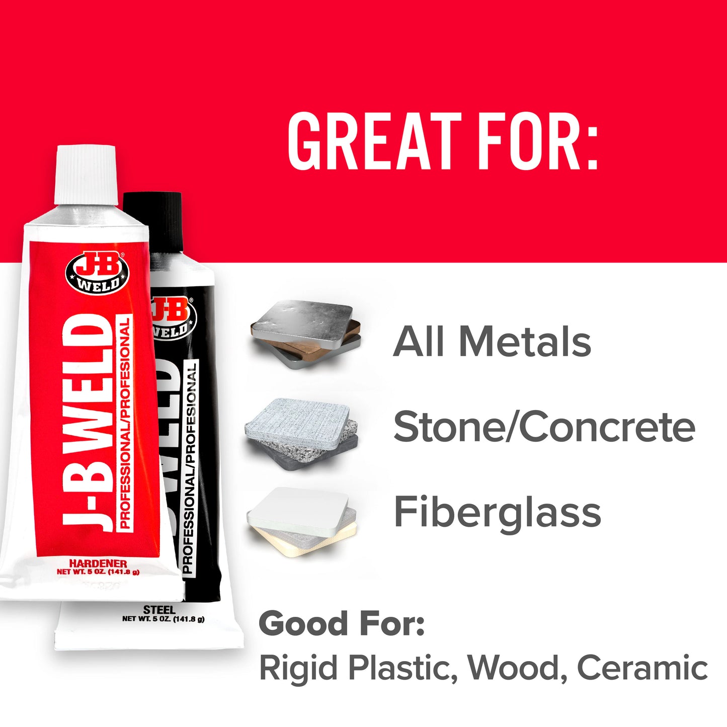 J-B Weld Professional Size Steel Reinforced Epoxy Dark Grey - Hardener and Steel pack - 10 oz