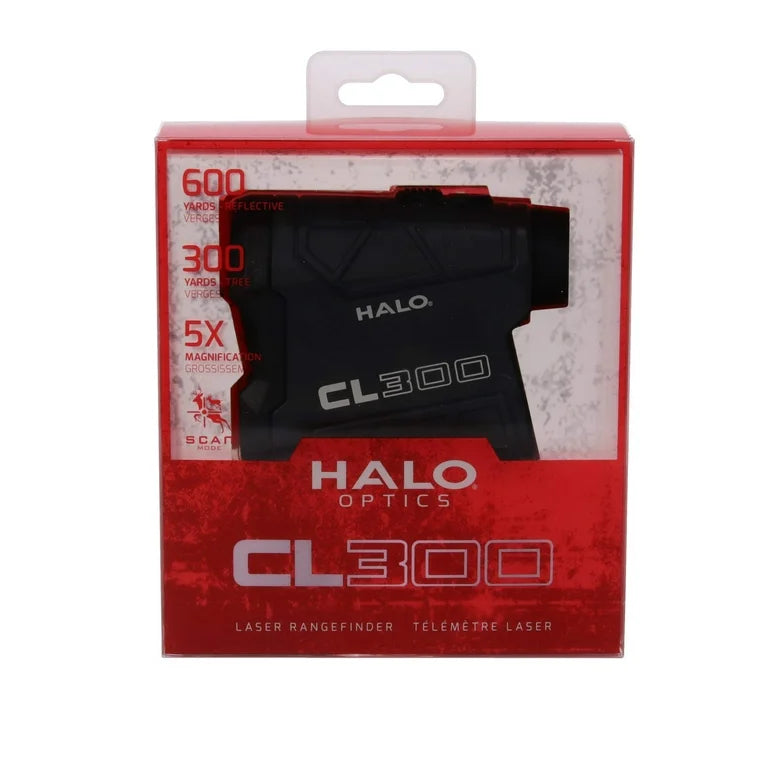 Halo CL300 Rangefinder, 300 Yard Range, 5X Magnification, Batteries Included