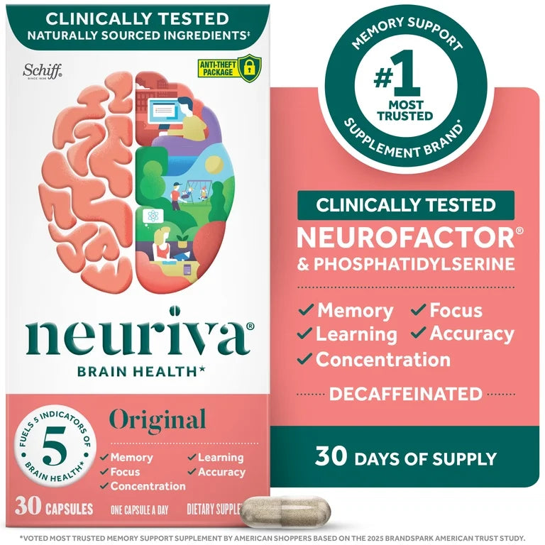 Neuriva Original Brain Health Supplement, Support for Memory and Focus, 30 Count
