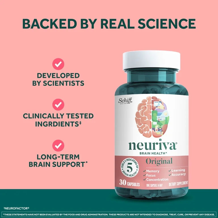 Neuriva Original Brain Health Supplement, Support for Memory and Focus, 30 Count