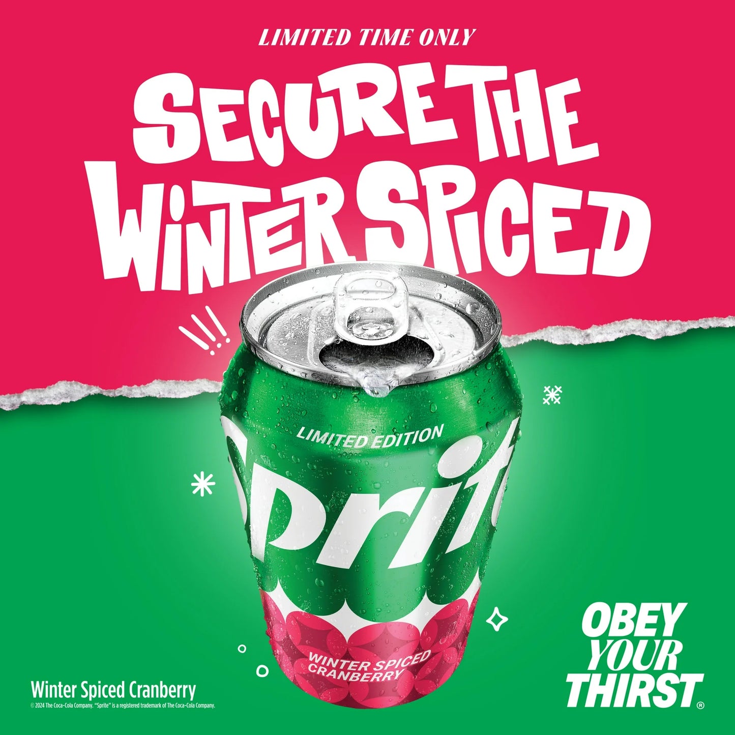 Sprite Winter Spiced Cranberry Soda Pop, 12 fl oz