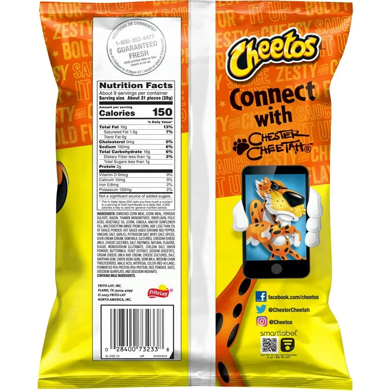 Cheetos Crunchy Buffalo Flavored Snacks, 8.5 oz Bag