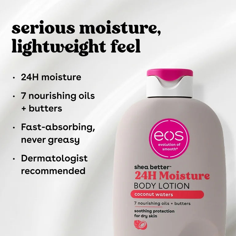 eos Shea Better Body Lotion- Fresh & Cozy, 24H Moisture for Dry Skin, 16 fl oz