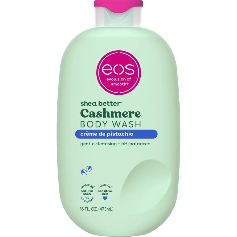 eos Shea Better Cashmere Body Wash - Crème de Pistachio, Creamy Gel Formula, Hyrdration for Dry Skin, 16 fl oz