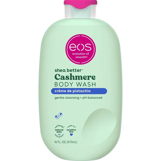 eos Shea Better Cashmere Body Wash - Crème de Pistachio, Creamy Gel Formula, Hyrdration for Dry Skin, 16 fl oz