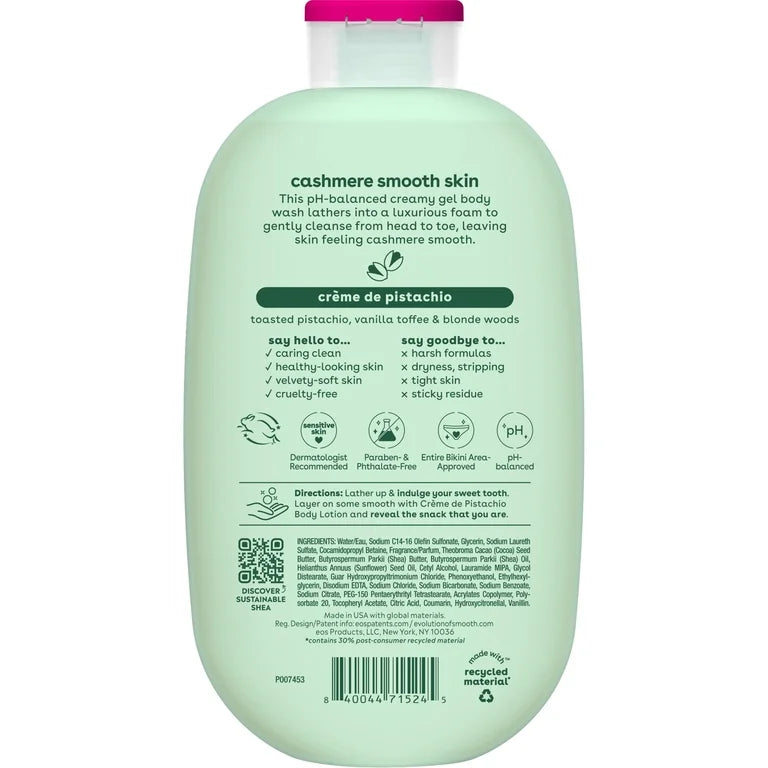 eos Shea Better Cashmere Body Wash - Crème de Pistachio, Creamy Gel Formula, Hyrdration for Dry Skin, 16 fl oz