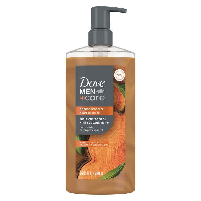 Dove Men+Care Sandalwood + Cardamom Oil Moisturizing Body Wash Sandalwood + Cardamom Oil Dermatologist Body Wash For MenSulfate Free, Paraben Free, & Dye Free, 26 fl oz