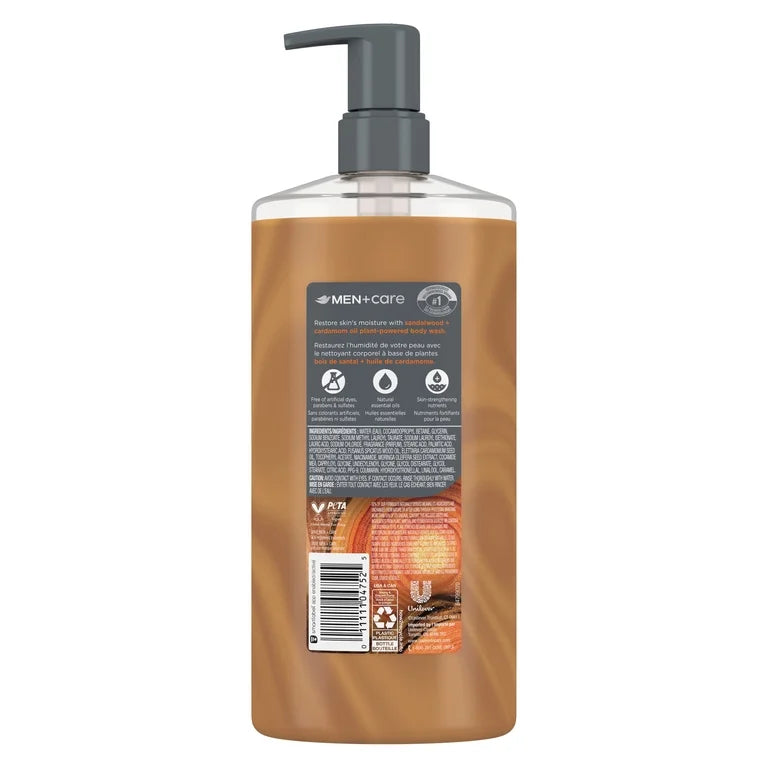 Dove Men+Care Sandalwood + Cardamom Oil Moisturizing Body Wash Sandalwood + Cardamom Oil Dermatologist Body Wash For MenSulfate Free, Paraben Free, & Dye Free, 26 fl oz