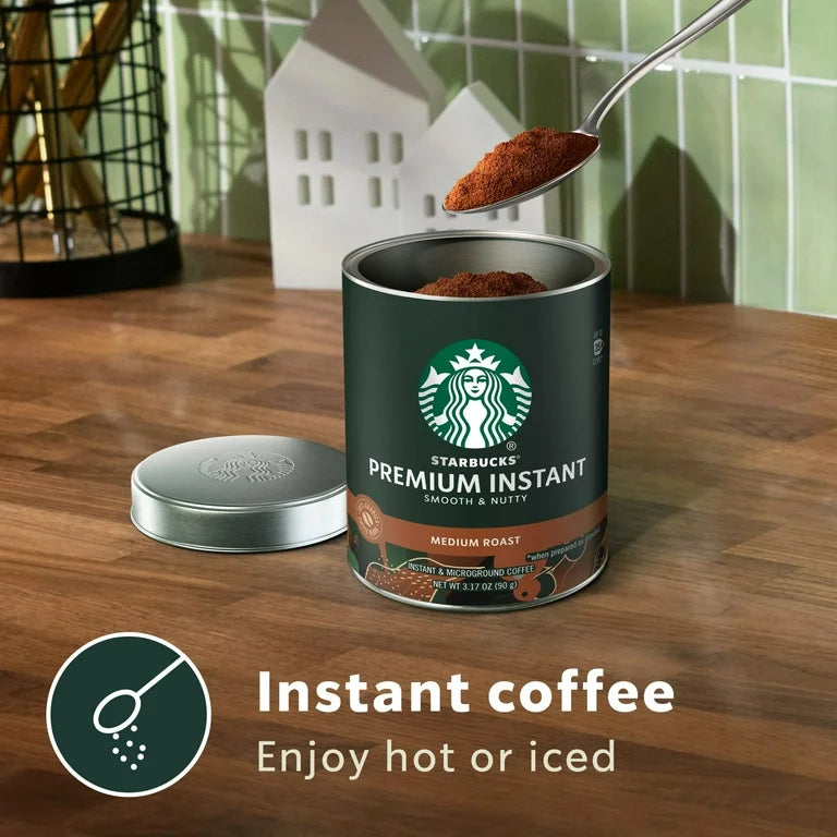 Starbucks Premium Instant Coffee, Medium Roast Coffee, Arabica Beans, 3.17 oz