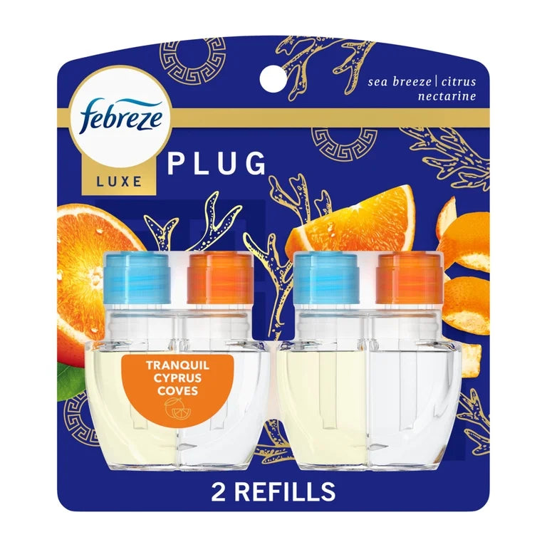 Febreze Plug In Air Freshener, Odor-Fighting Scented Oil 2 Refill, Tranquil Cove