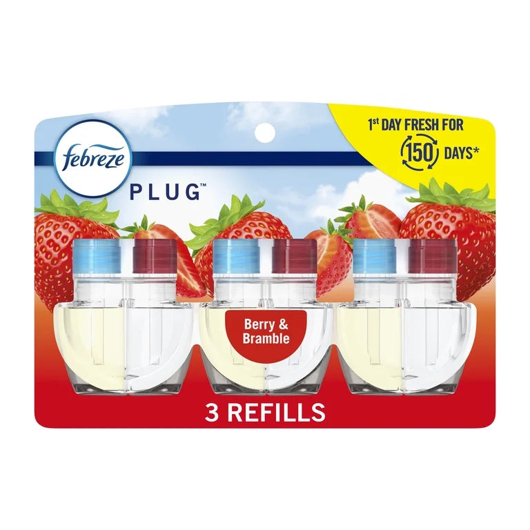 Febreze Plug In Air Freshener, Scented Oil 3 Refill, Berry & Bramble Mix