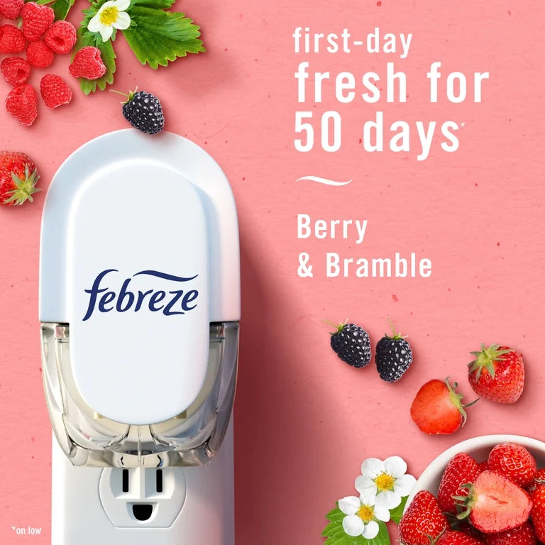 Febreze Plug In Air Freshener, Scented Oil 3 Refill, Berry & Bramble Mix