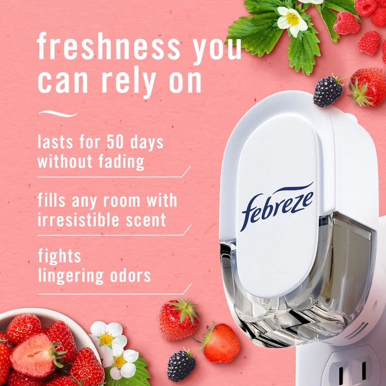 Febreze Plug In Air Freshener, Scented Oil 3 Refill, Berry & Bramble Mix