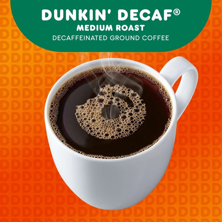 Dunkin’ Decaf Medium Roast Ground Coffee, 30 oz Canister