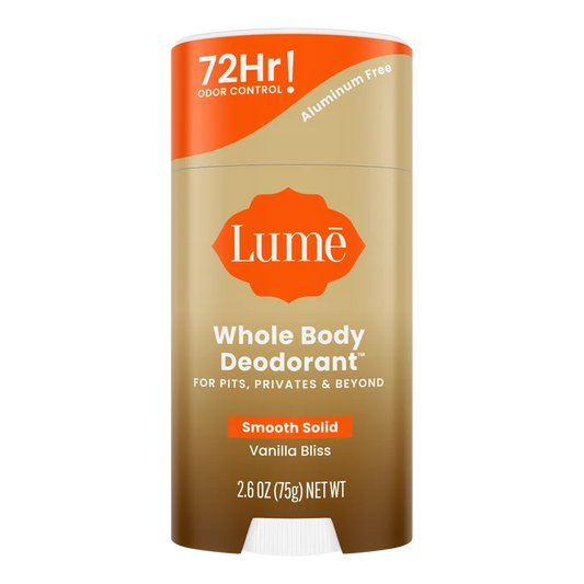 Lume Whole Body Aluminum Free Deodorant Stick, Vanilla Bliss, 2.6 oz
