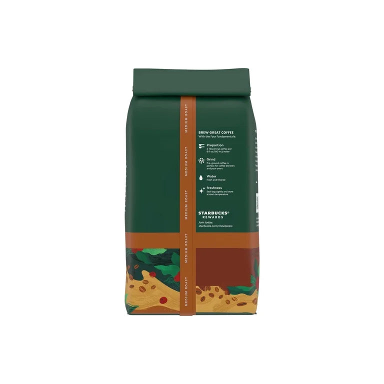 Starbucks House Blend, Ground Coffee, Medium Roast Hot or Iced Coffee, 18 oz