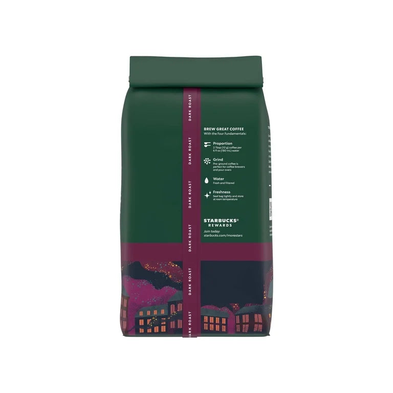 Starbucks French Roast, Ground Coffee, Dark Roast Hot or Iced Coffee, 18 oz