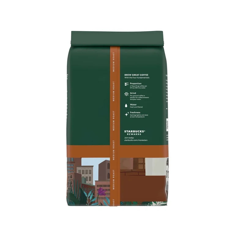 Starbucks Ground Coffee, Medium Roast Hot or Iced Coffee, Pike Place Roast, 28 oz