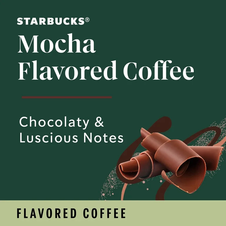 Starbucks Mocha, Ground Coffee, Flavored Roast Hot or Iced Coffee, 11 oz
