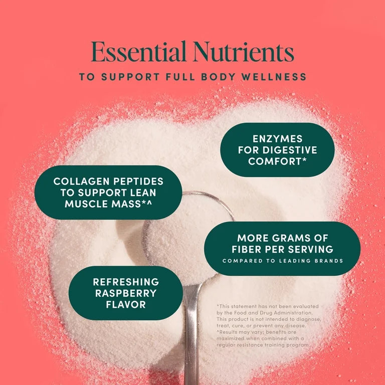 Bio.me GLP-1 Support Multi-Benefit Powder for Gut & Full Body Wellness, Raspberry – 14 Servings (13.3 oz)