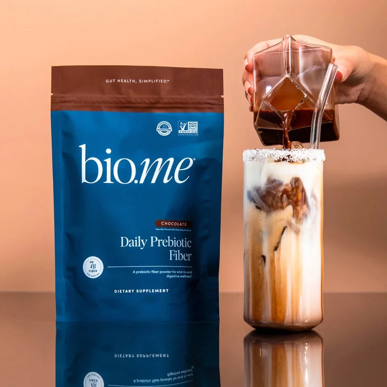 Bio.me Daily Prebiotic Fiber Supplement for Digestive Health, Chocolate – 20 Servings (8.5oz) of Fiber Powder