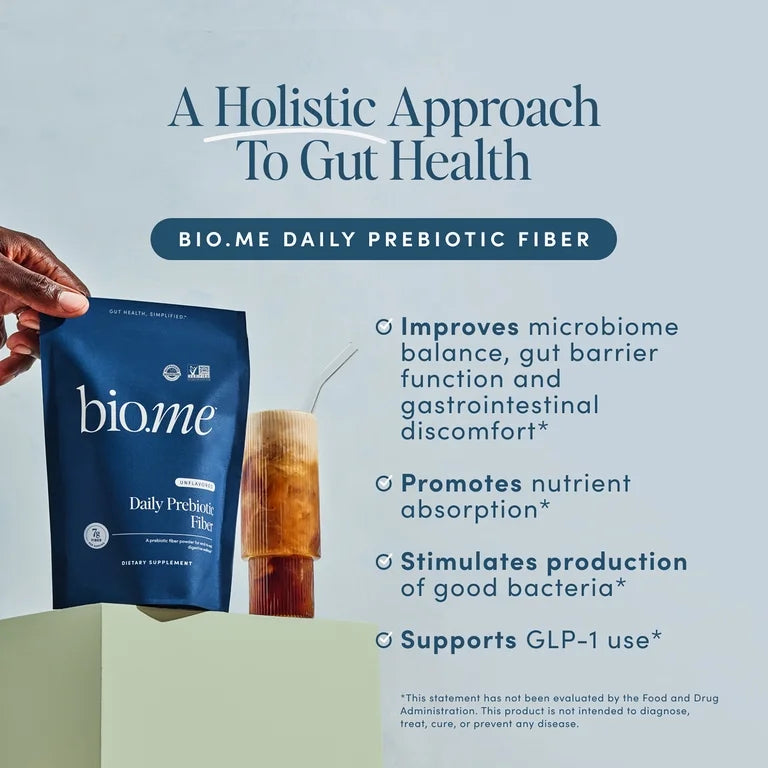 Bio.me Daily Prebiotic Fiber Supplement for Digestive Health, Unflavored – 20 Servings (6oz) of Fiber Powder