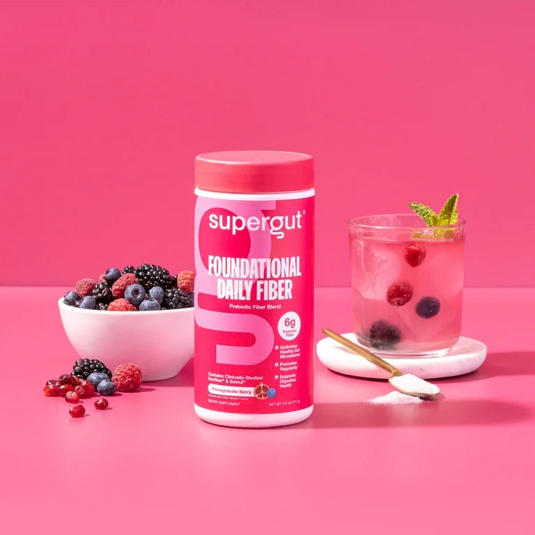 Supergut GLP-1 Daily Support Pomegranate Berry Prebiotic Fiber Blend for Metabolism Support & Digestive Health, 6oz, 18 Servings
