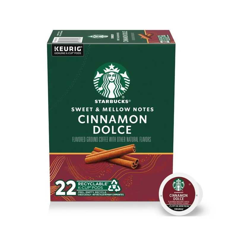 Starbucks Cinnamon Dolce, Medium Roast Coffee, Keurig K-Cup Coffee Pods, 22 Count