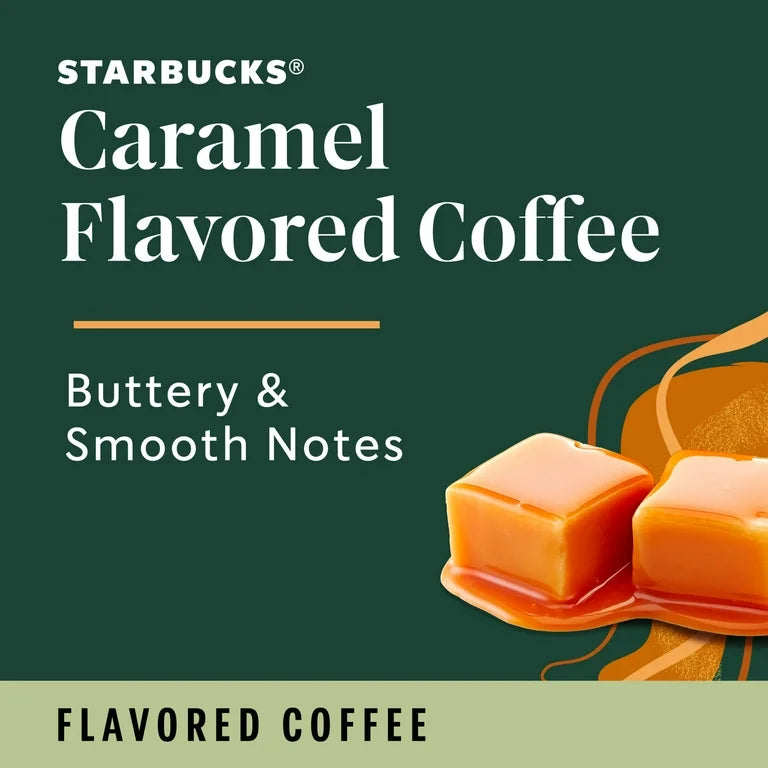 Starbucks Caramel, Medium Roast Coffee, Keurig K-Cup Coffee Pods, 22 Count
