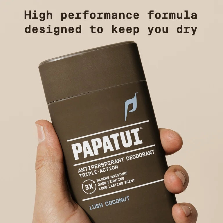Papatui Triple Action Complex 48-Hour Men's Antiperspirant and Deodorant, Lush Coconut, 2.6 oz