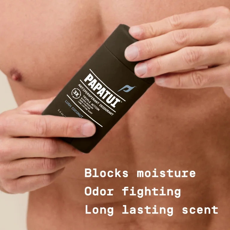 Papatui Triple Action Complex 48-Hour Men's Antiperspirant and Deodorant, Lush Coconut, 2.6 oz